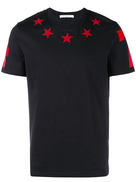 givenchy black red star shirt|Givenchy t shirt prices.